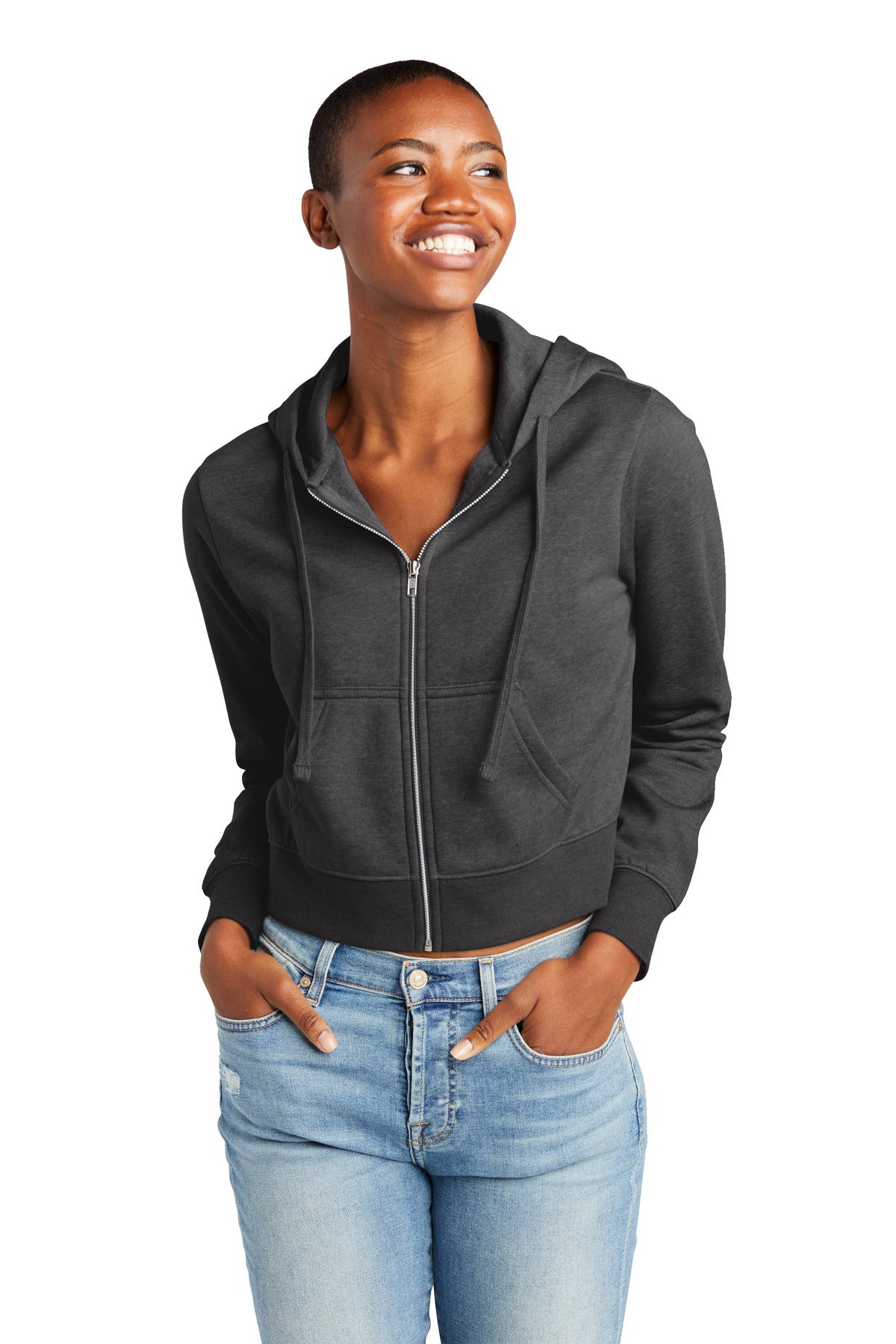 District Women's V.I.T. Fleece Full-Zip Hoodie DT6103