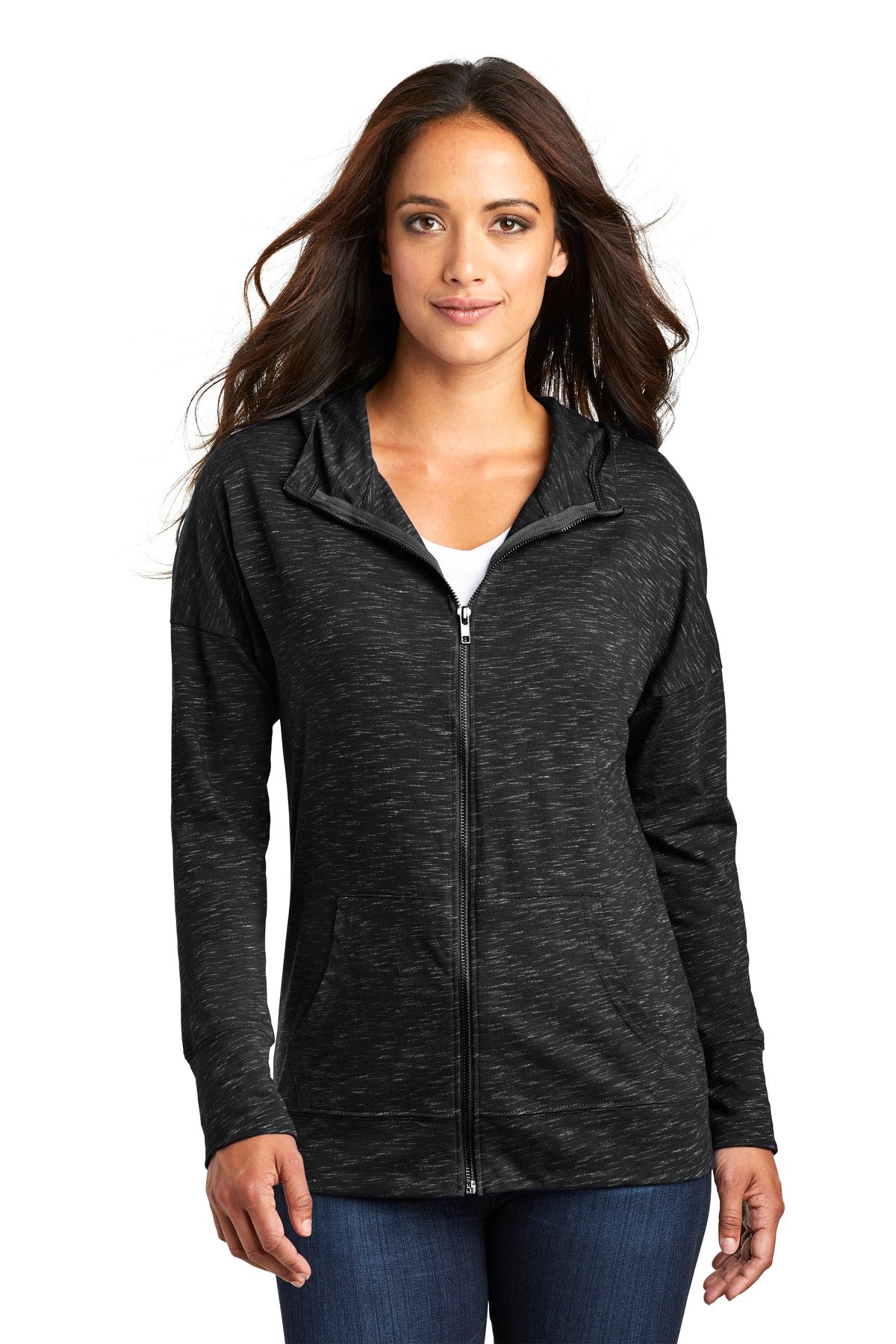 District Women's Medal Full-Zip Hoodie. DT665