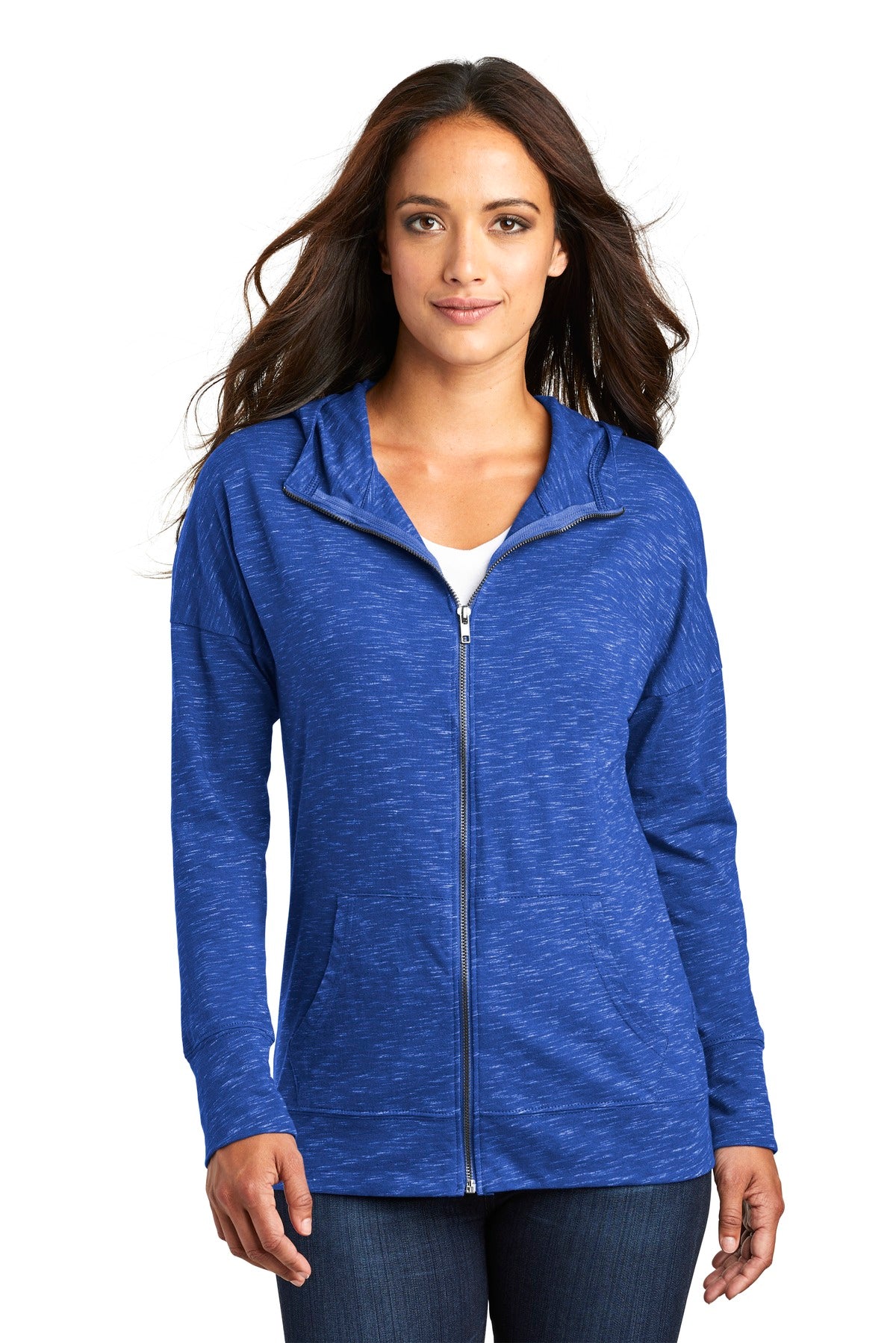 District Women's Medal Full-Zip Hoodie. DT665