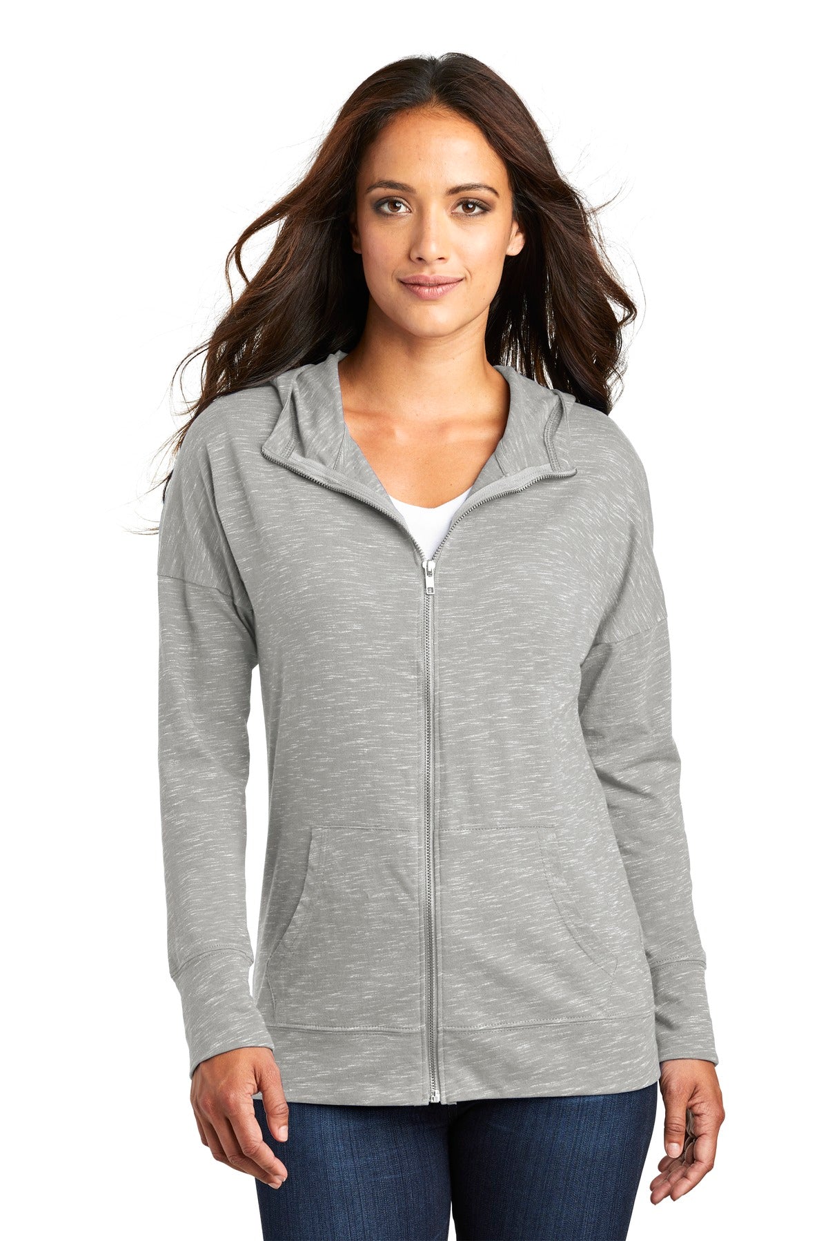 District Women's Medal Full-Zip Hoodie. DT665