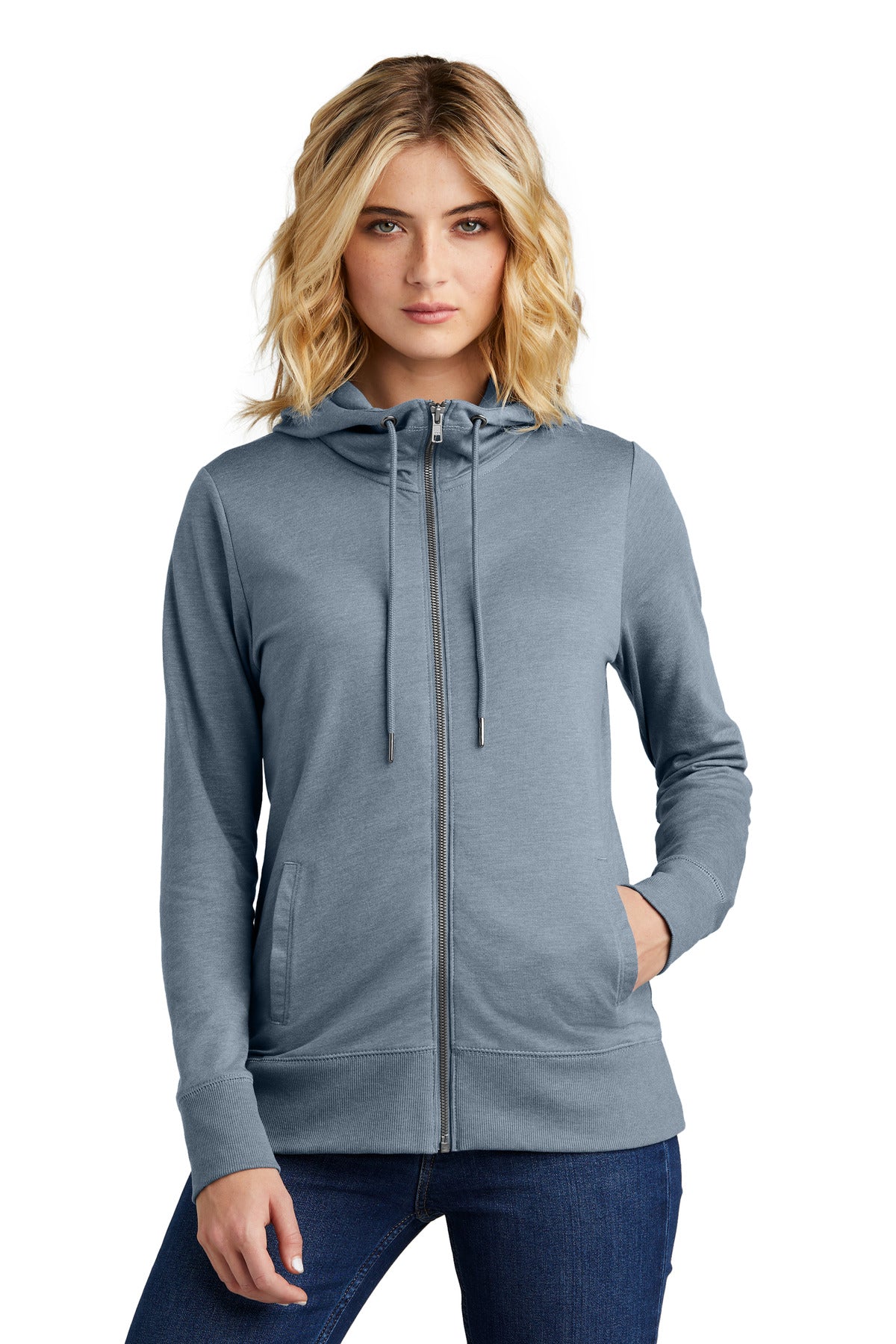 District Women's Featherweight French Terry Full-Zip Hoodie DT673