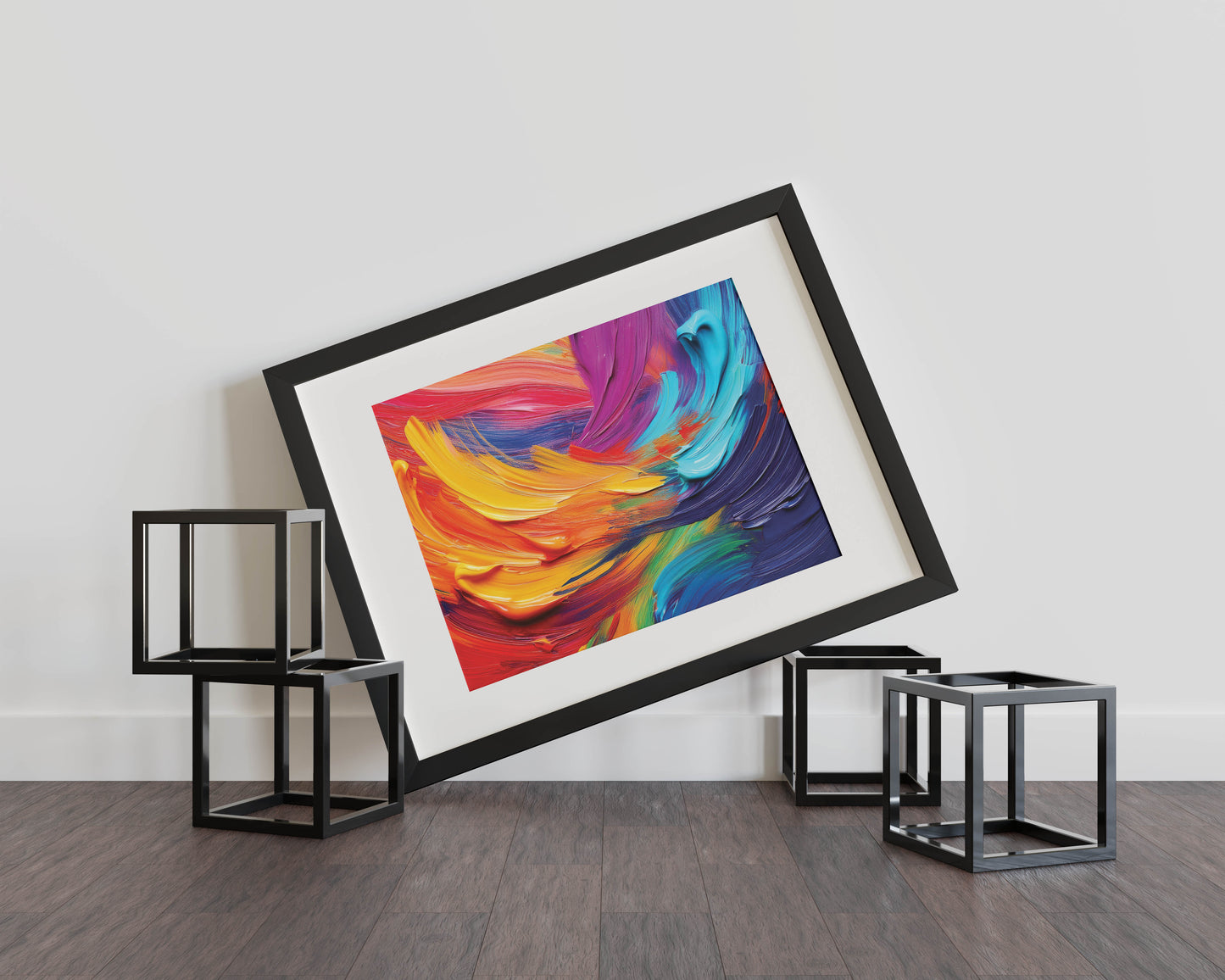 Bold Vibrant Splash - Dynamic abstract brush strokes in vibrant and bold colors