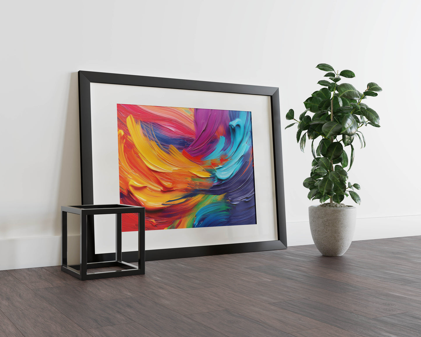 Bold Vibrant Splash - Dynamic abstract brush strokes in vibrant and bold colors