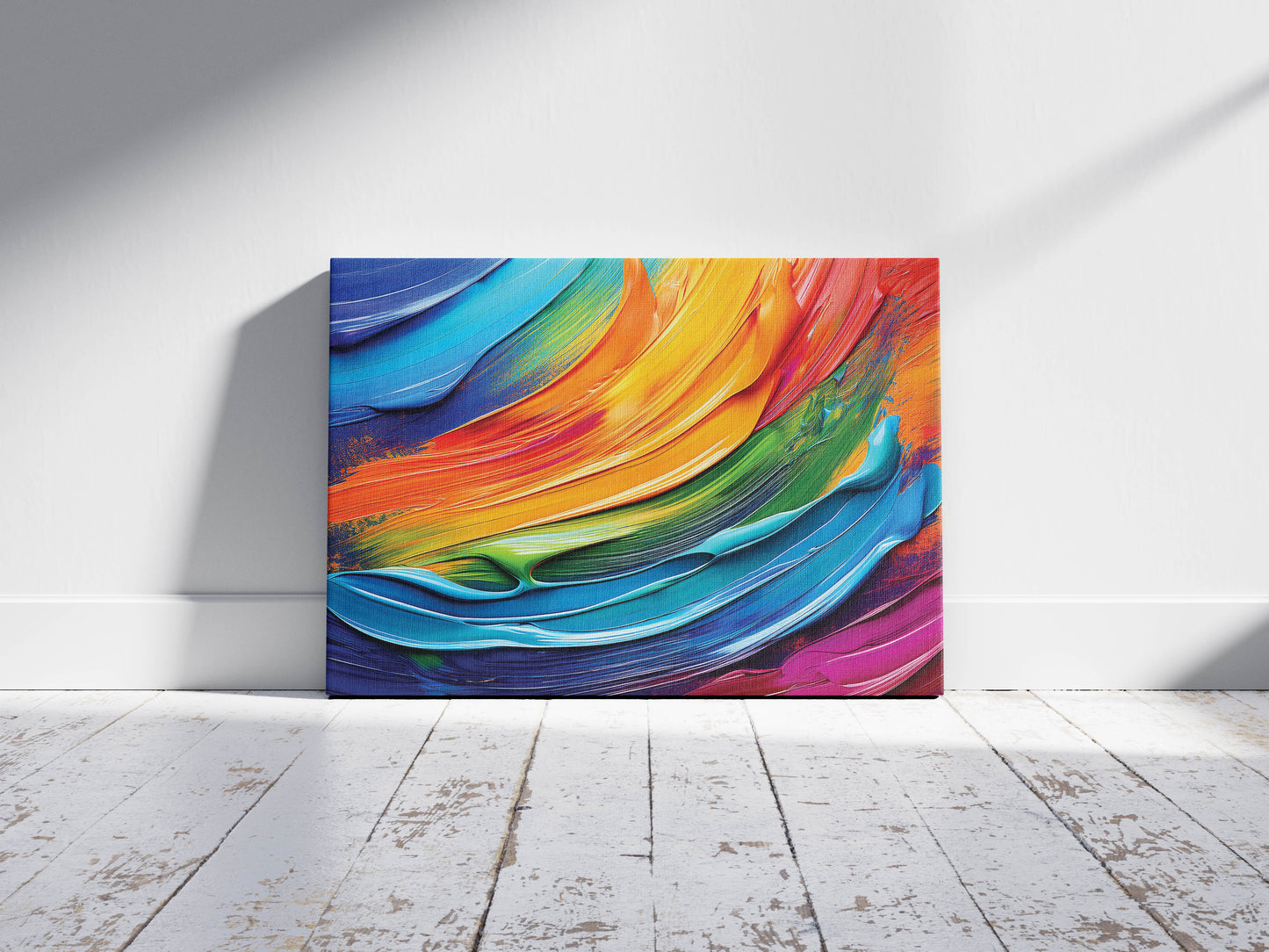 Bold Vibrant Waves - Dynamic Abstract Brush Strokes in Vibrant and Bold Colors
