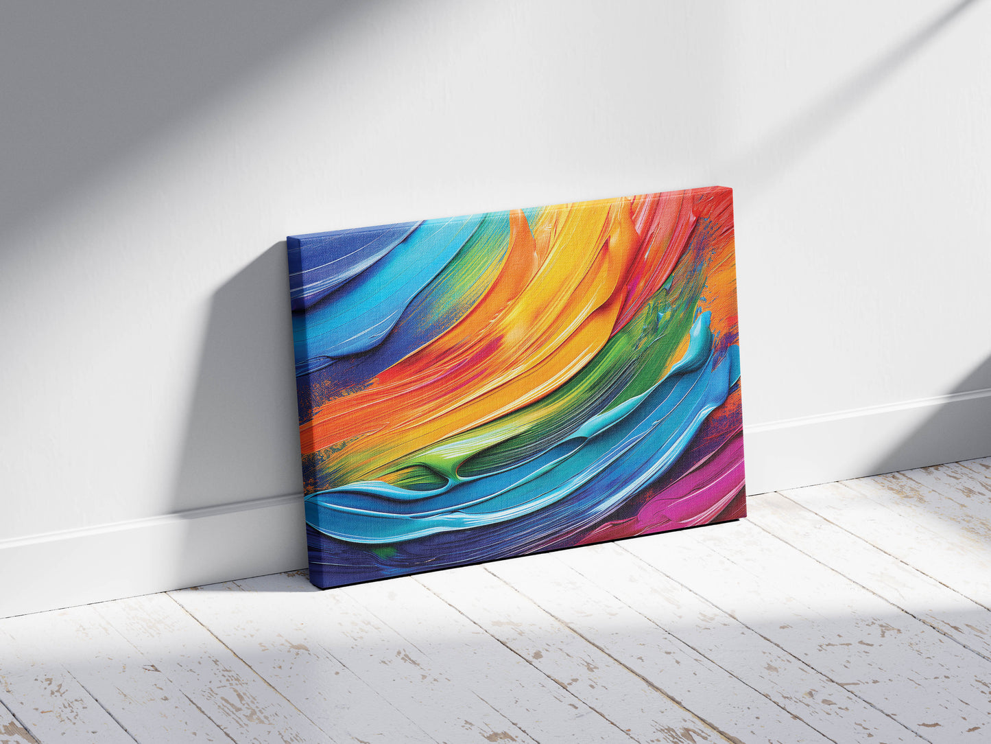 Bold Vibrant Waves - Dynamic Abstract Brush Strokes in Vibrant and Bold Colors