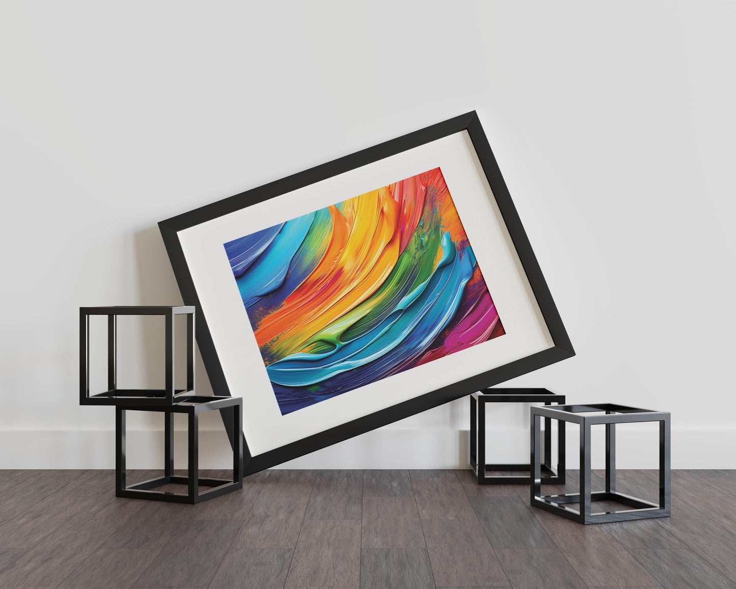 Bold Vibrant Waves - Dynamic Abstract Brush Strokes in Vibrant and Bold Colors