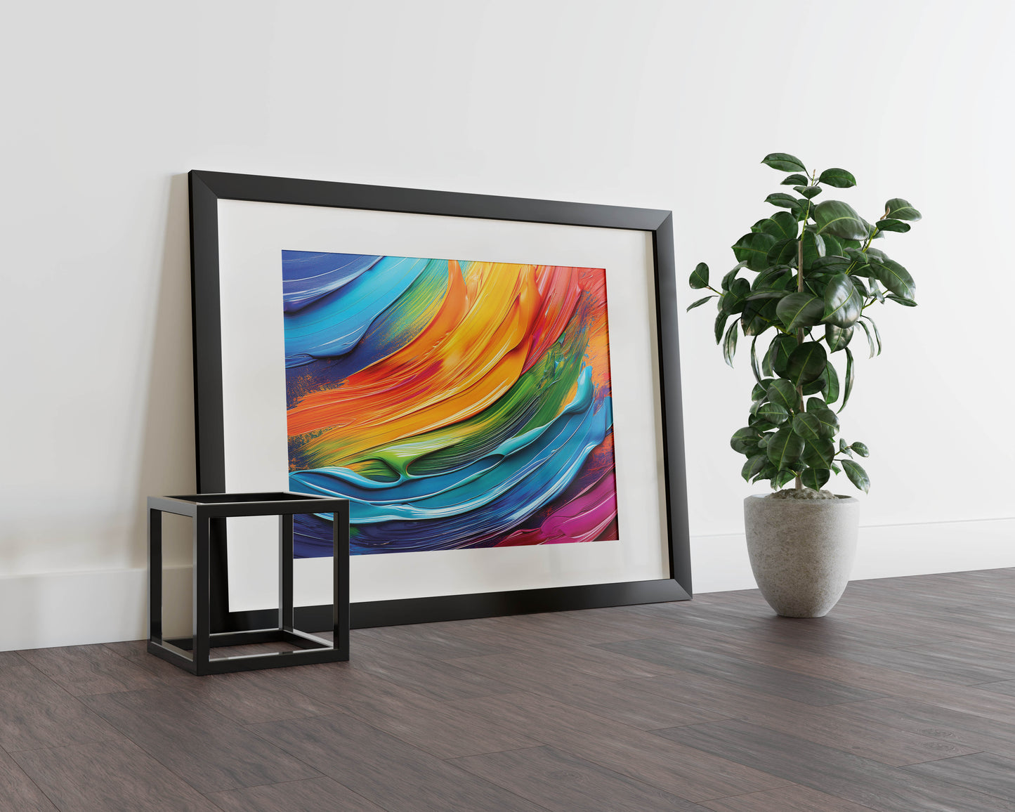 Bold Vibrant Waves - Dynamic Abstract Brush Strokes in Vibrant and Bold Colors