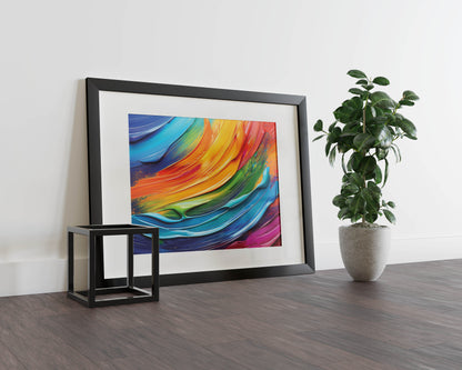 Bold Vibrant Waves - Dynamic Abstract Brush Strokes in Vibrant and Bold Colors