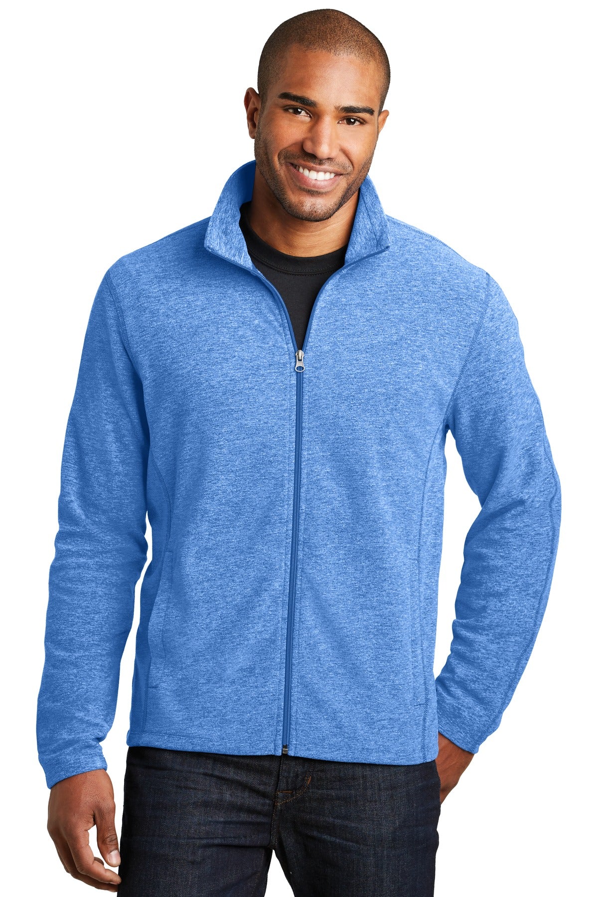 Port Authority Heather Microfleece Full-Zip Jacket. F235