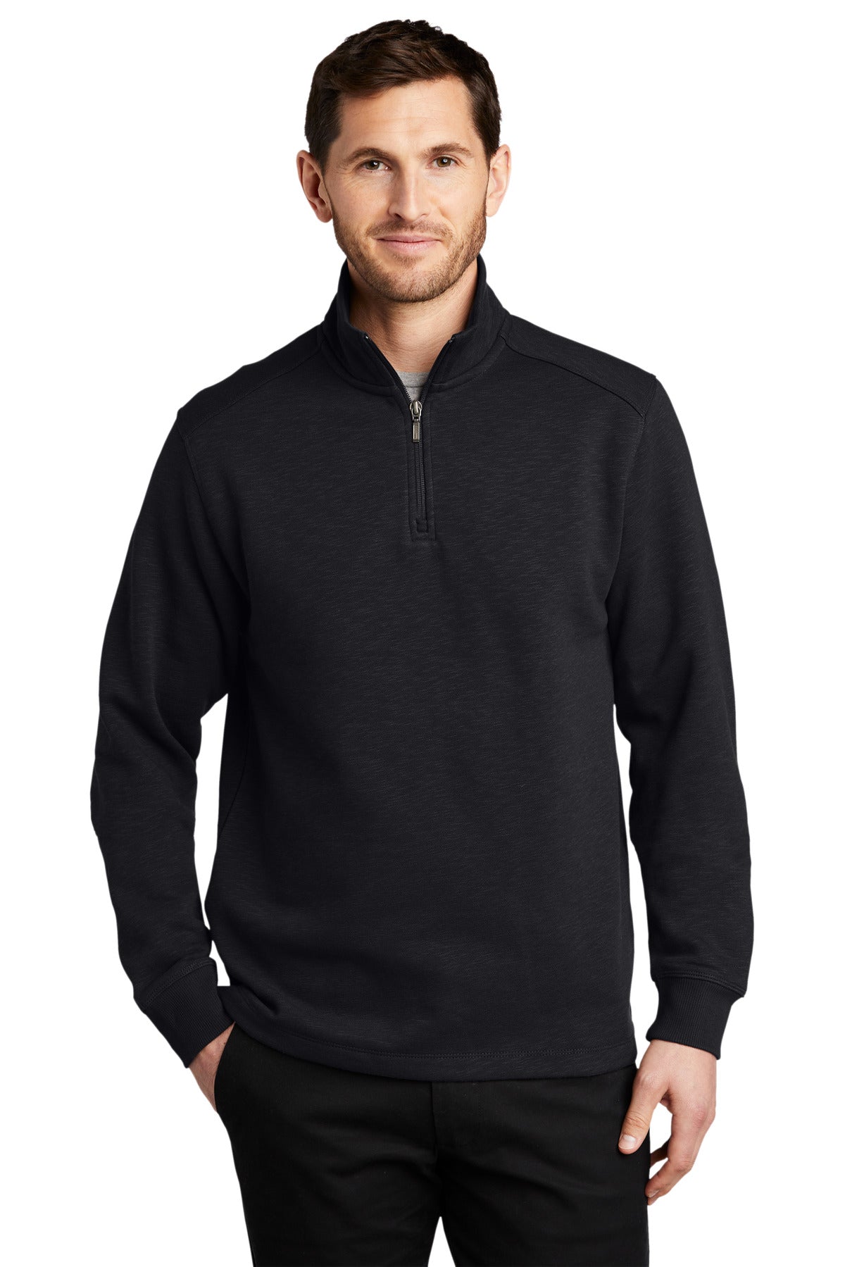 Port Authority Slub Fleece 1/4-Zip Pullover. F295