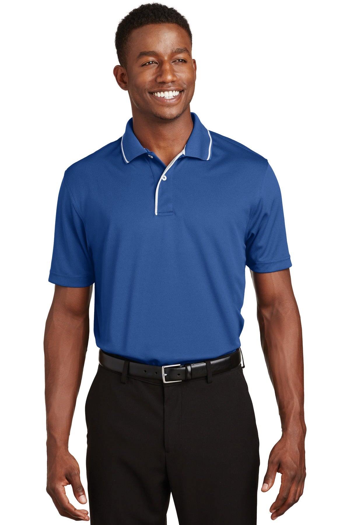 Sport-Tek Dri-Mesh Polo with Tipped Collar and Piping.  K467