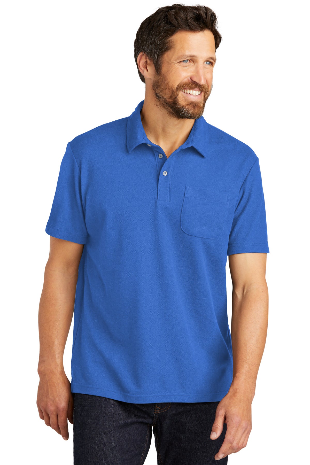 Port Authority C-FREE Cotton Blend Pique Pocket Polo K868