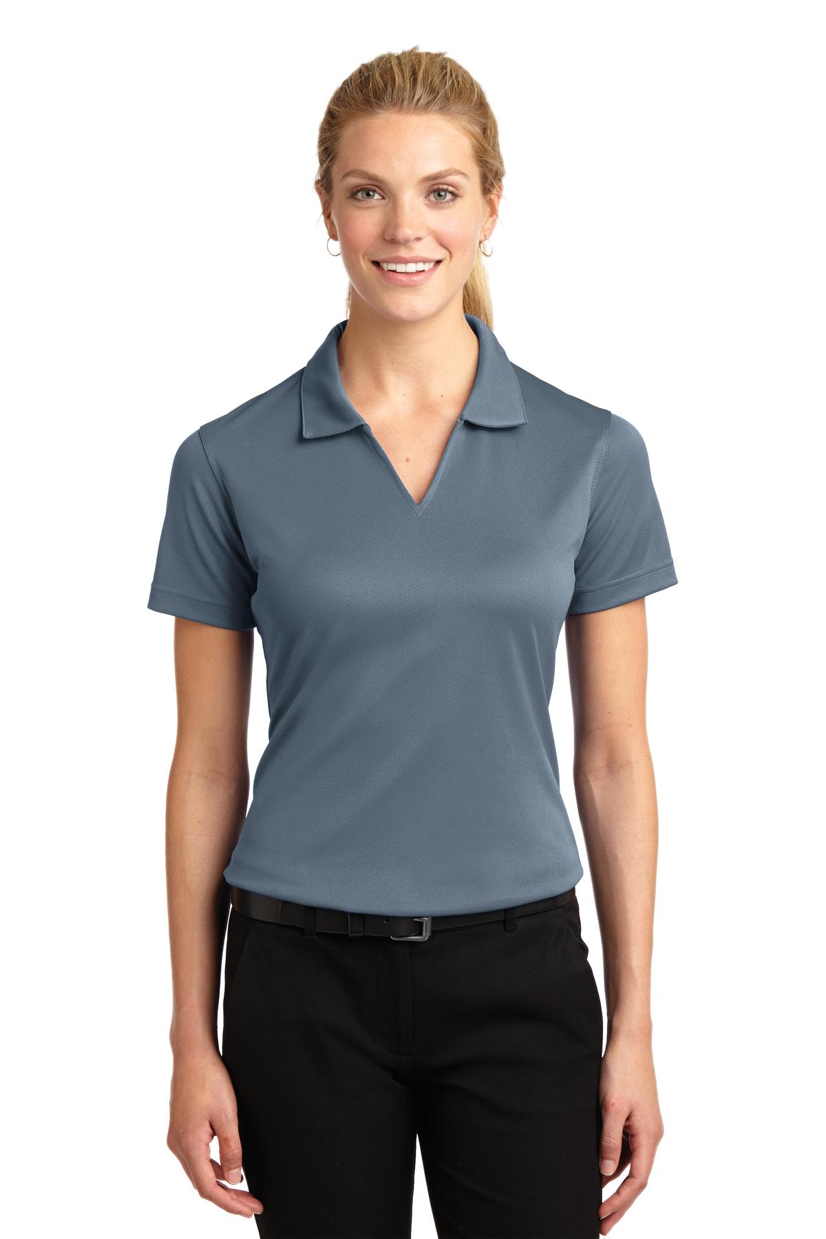 Sport-Tek Ladies Dri-Mesh V-Neck Polo.  L469