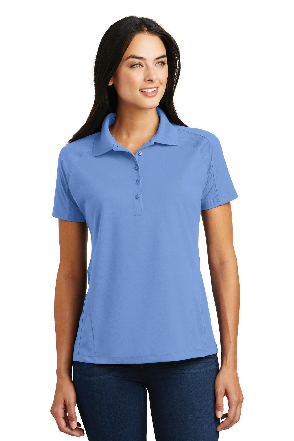 Sport-Tek Ladies Dri-Mesh Pro Polo. L474