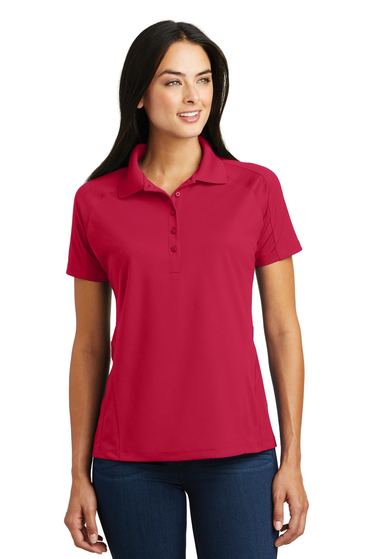 Sport-Tek Ladies Dri-Mesh Pro Polo. L474