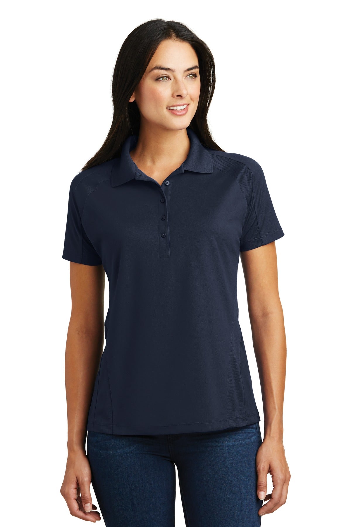 Sport-Tek Ladies Dri-Mesh Pro Polo. L474