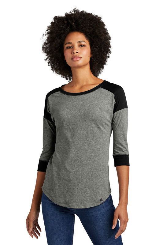 New Era Ladies Heritage Blend 3/4-Sleeve Baseball Raglan Tee. LNEA104