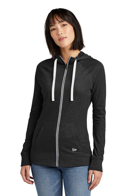 New Era Ladies Sueded Cotton Blend Full-Zip Hoodie. LNEA122