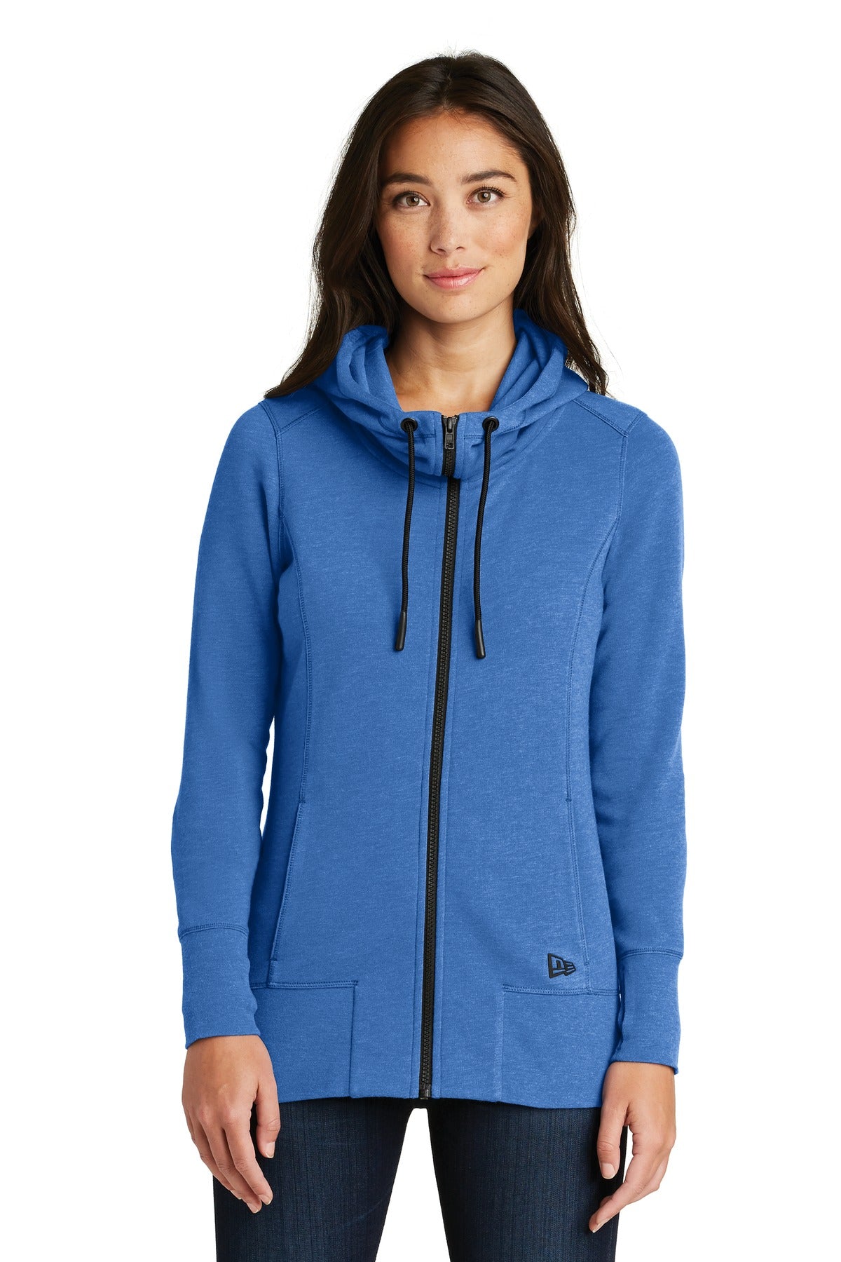 New Era Ladies Tri-Blend Fleece Full-Zip Hoodie. LNEA511