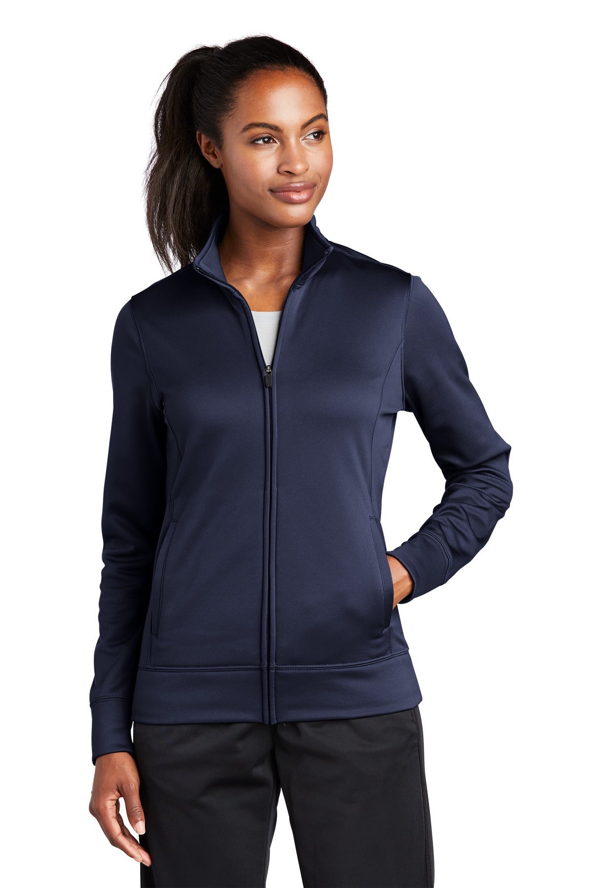 Sport-Tek Ladies Sport-Wick Fleece Full-Zip Jacket.  LST241