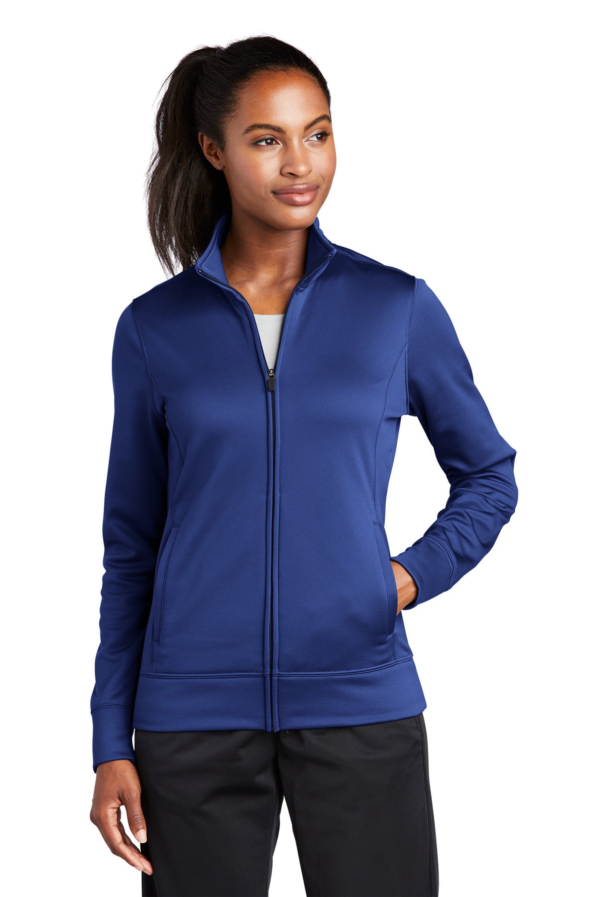 Sport-Tek Ladies Sport-Wick Fleece Full-Zip Jacket.  LST241