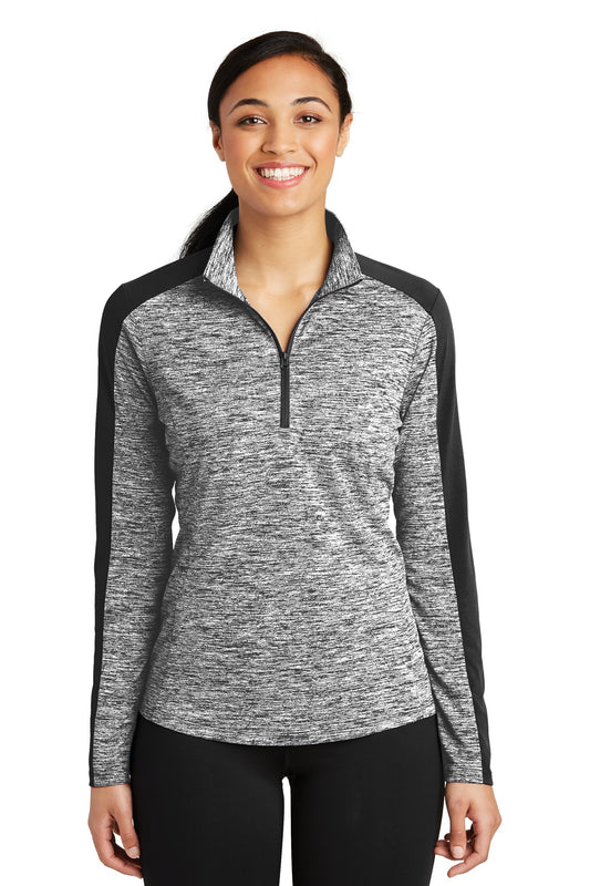 Sport-Tek Ladies PosiCharge Electric Heather Colorblock 1/4-Zip Pullover. LST397