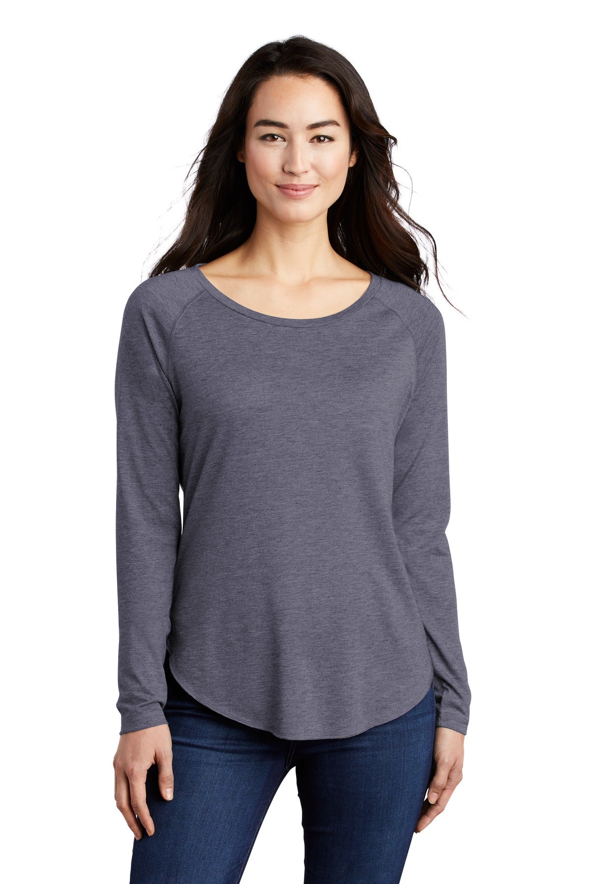 Sport-Tek Ladies PosiCharge Long Sleeve Tri-Blend Wicking Scoop Neck Raglan Tee LST400LS