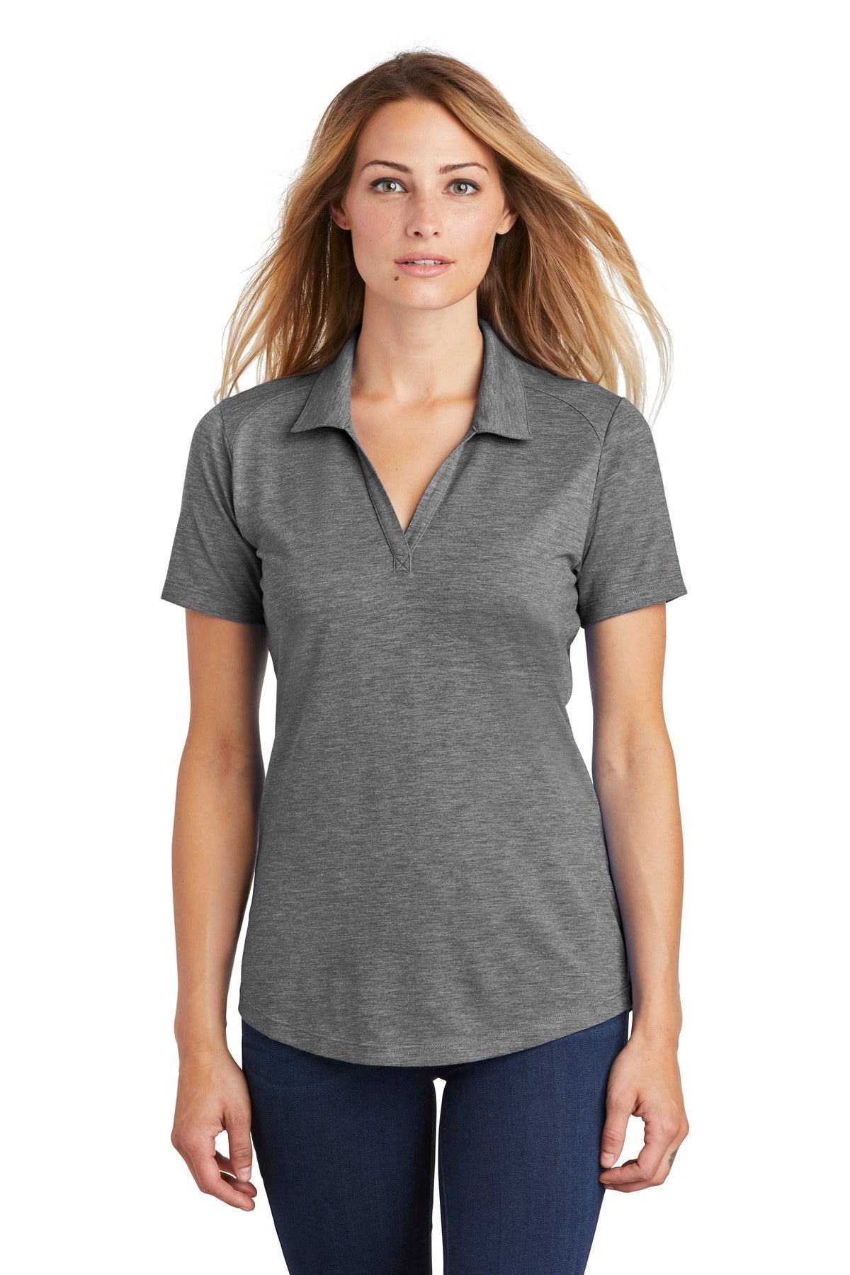 Sport-Tek Ladies PosiCharge Tri-Blend Wicking Polo. LST405