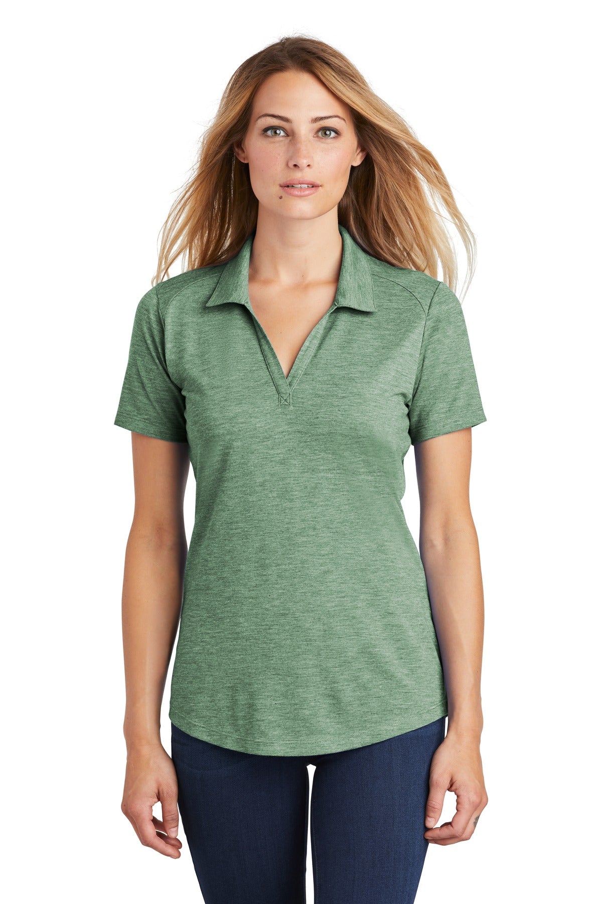 Sport-Tek Ladies PosiCharge Tri-Blend Wicking Polo. LST405