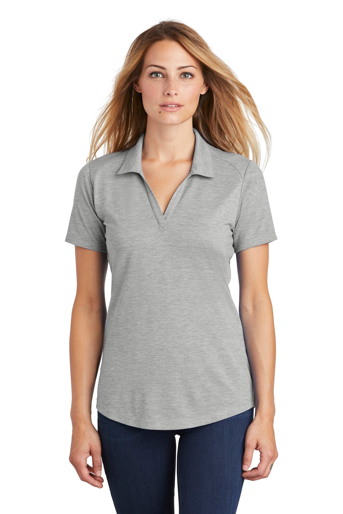 Sport-Tek Ladies PosiCharge Tri-Blend Wicking Polo. LST405