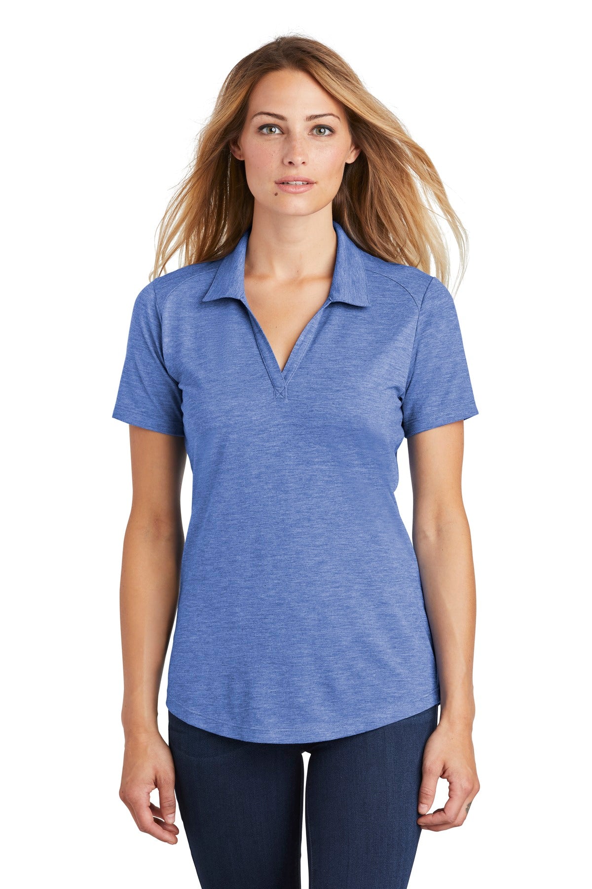 Sport-Tek Ladies PosiCharge Tri-Blend Wicking Polo. LST405