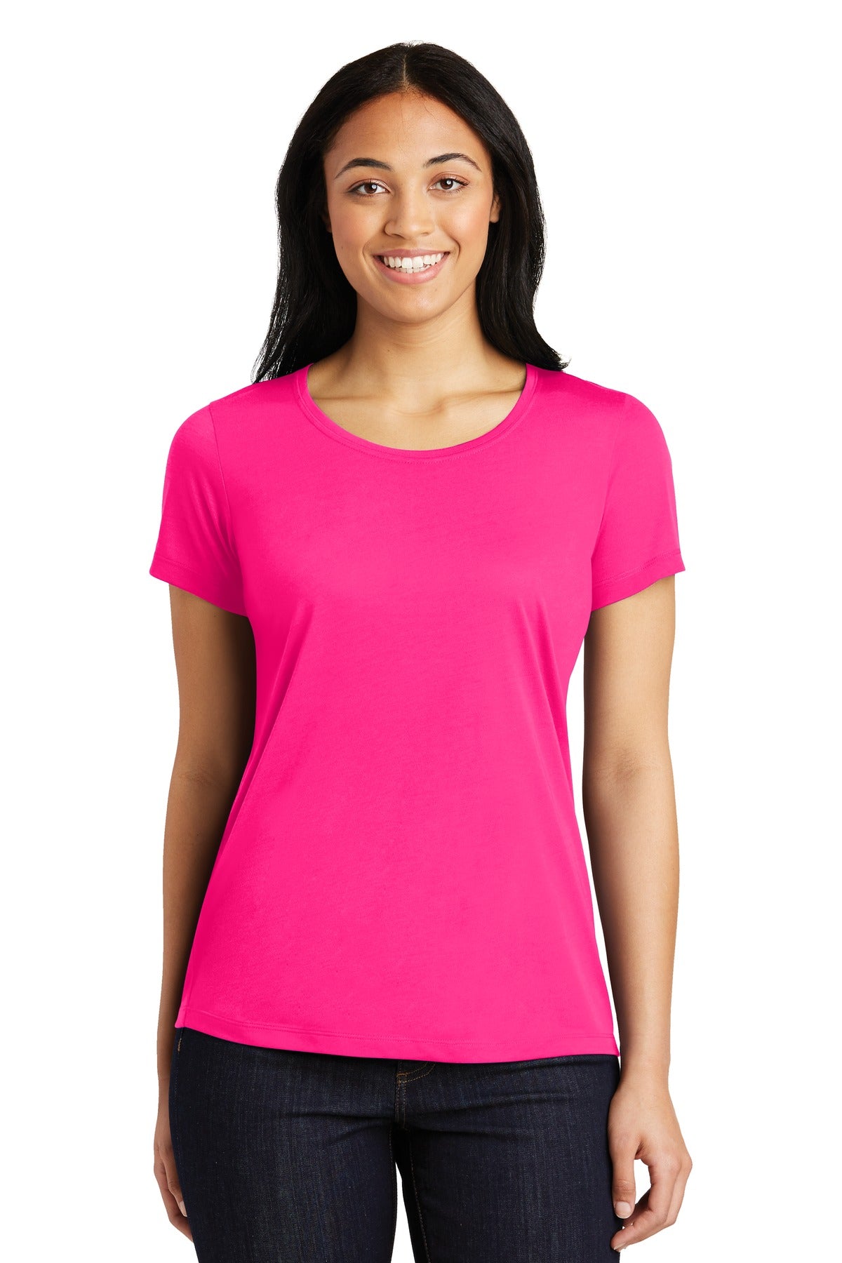 Sport-Tek Ladies PosiCharge Competitor Cotton Touch Scoop Neck Tee. LST450