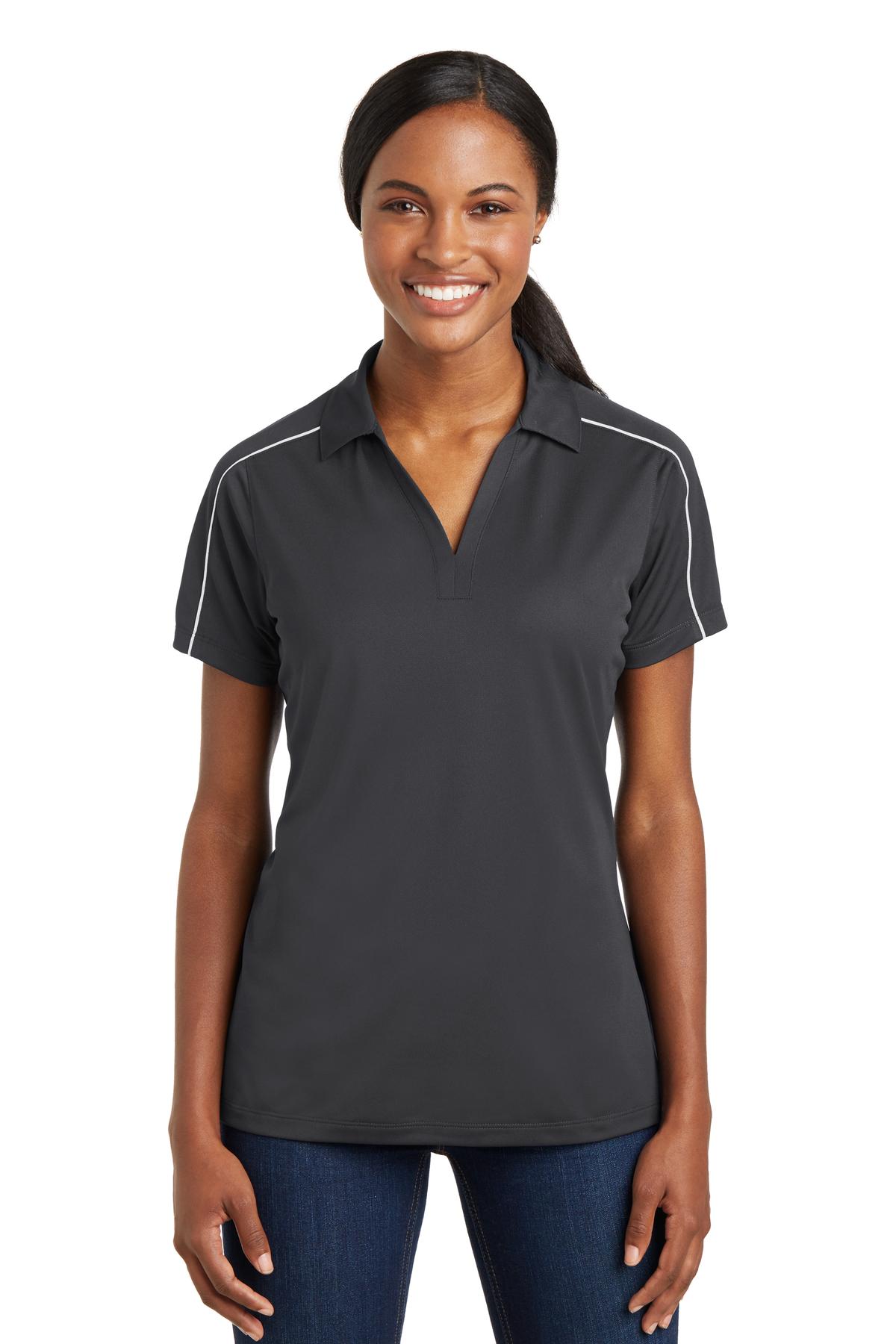 Sport-Tek Ladies Micropique Sport-Wick Piped Polo. LST653