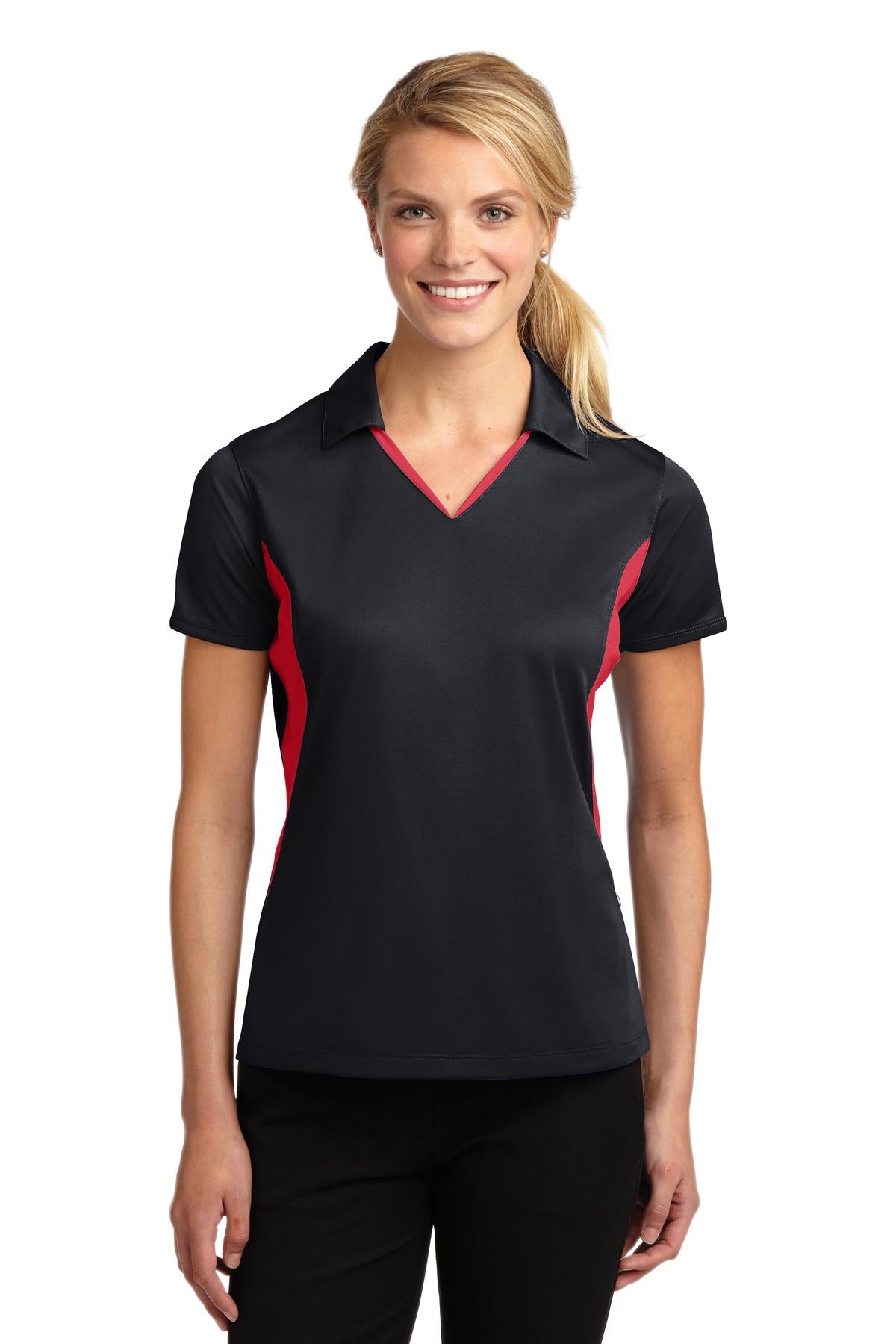 Sport-Tek Ladies Side Blocked Micropique Sport-WickÂ® Polo. LST655