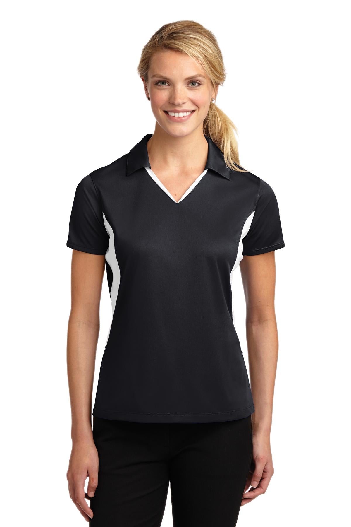 Sport-Tek Ladies Side Blocked Micropique Sport-WickÂ® Polo. LST655