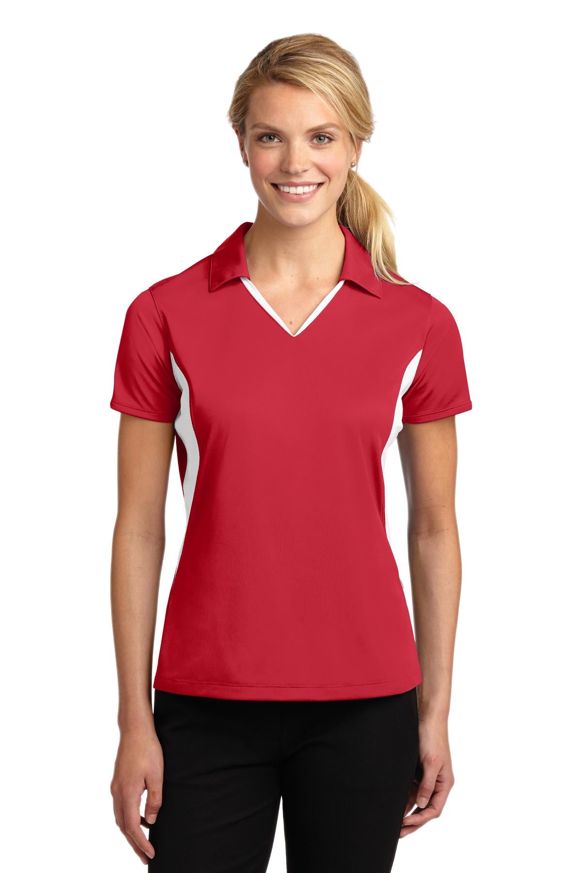 Sport-Tek Ladies Side Blocked Micropique Sport-WickÂ® Polo. LST655