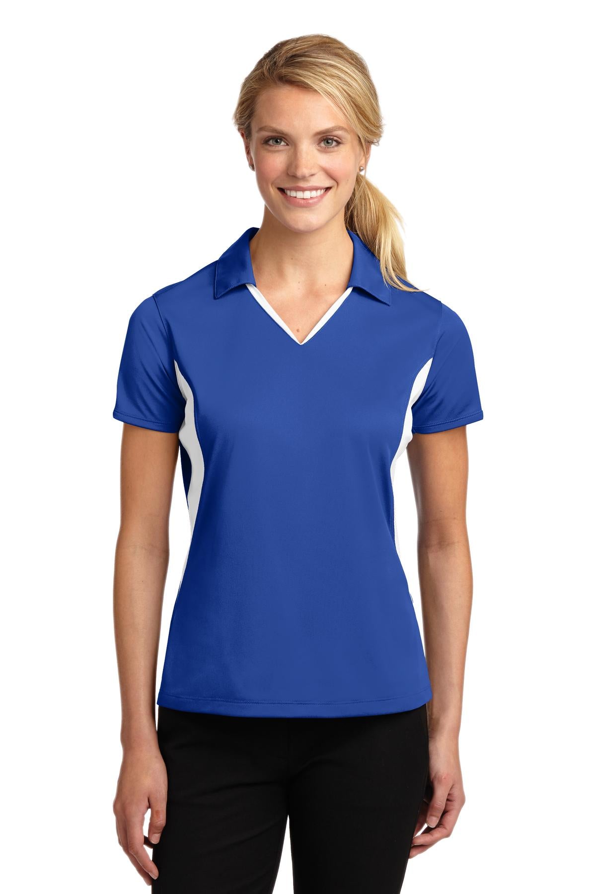 Sport-Tek Ladies Side Blocked Micropique Sport-WickÂ® Polo. LST655