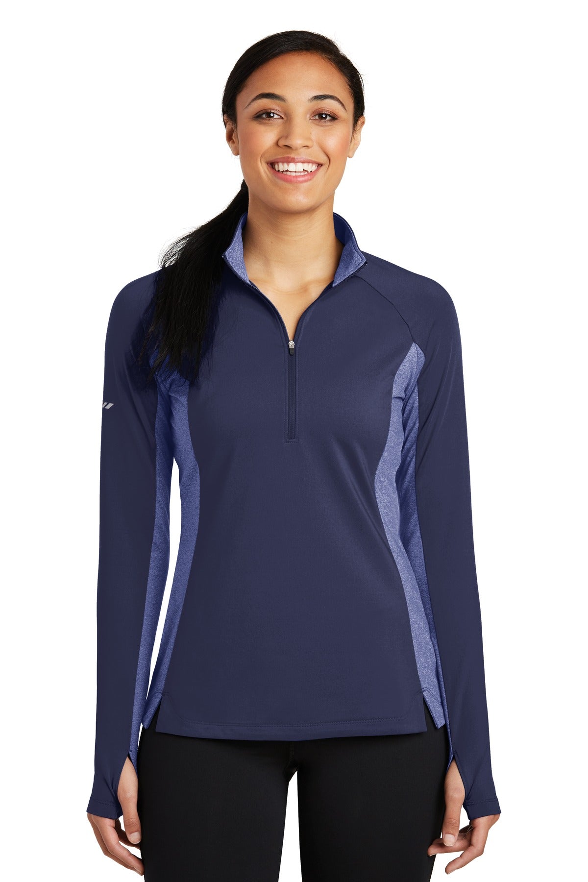 Sport-Tek Ladies Sport-Wick Stretch Contrast 1/4-Zip Pullover. LST854