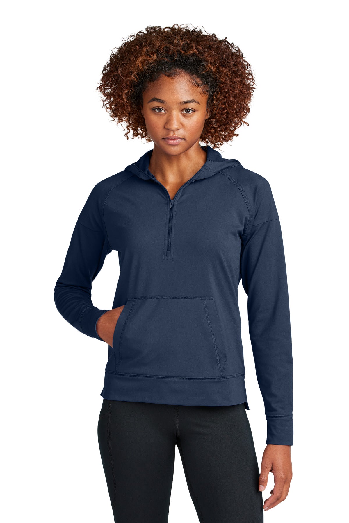 Sport-Tek Ladies Sport-Wick Stretch 1/2-Zip Hoodie LST856