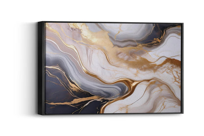 Marble-Gilded Wave | Luxurious Marble Abstract Art with Subtle Gold Highlights