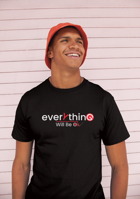 Motivational Shirt - Everything Will Be OK, Red & White