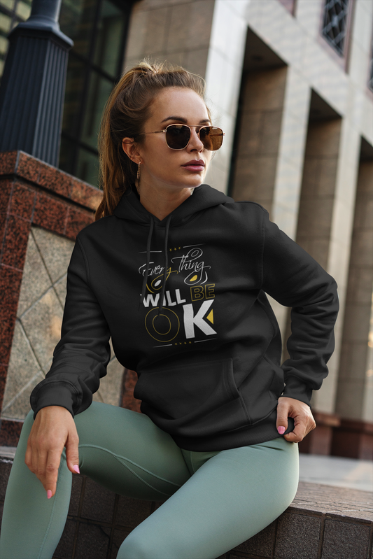 Motivational Shirt - Everything Will Be OK, Yellow & White 3