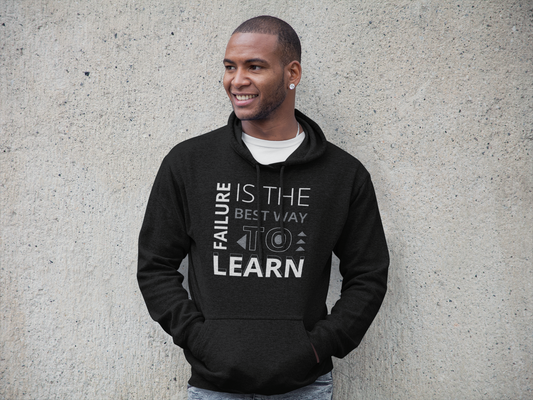 Motivational Shirt - Failure is the Best Way To Learn, Grey & White