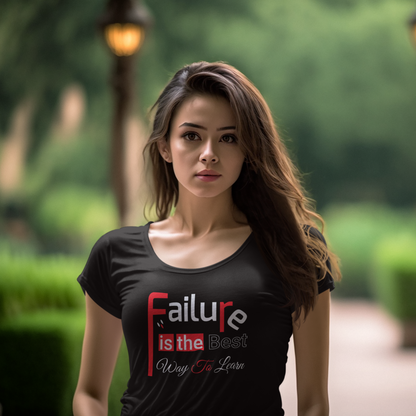 Motivational Shirt - Failure is the Best Way To Learn, Red & White