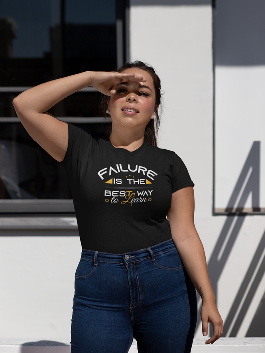 Motivational Shirt - Failure is the Best Way To Learn, Yellow & White 2