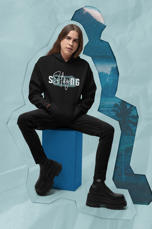 Motivational Shirt - Stay Strong, Teal & White