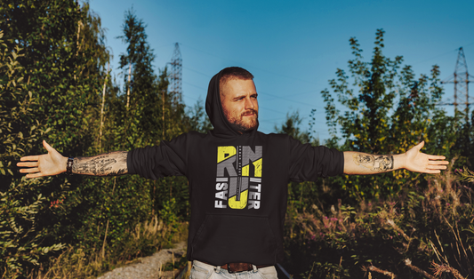 Motivational Shirt - Urban Sport Run Faster, Yellow & White