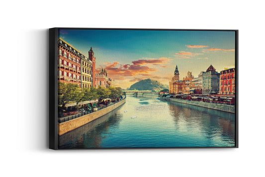 Colorful Cityscapes- Vibrant River Reverie