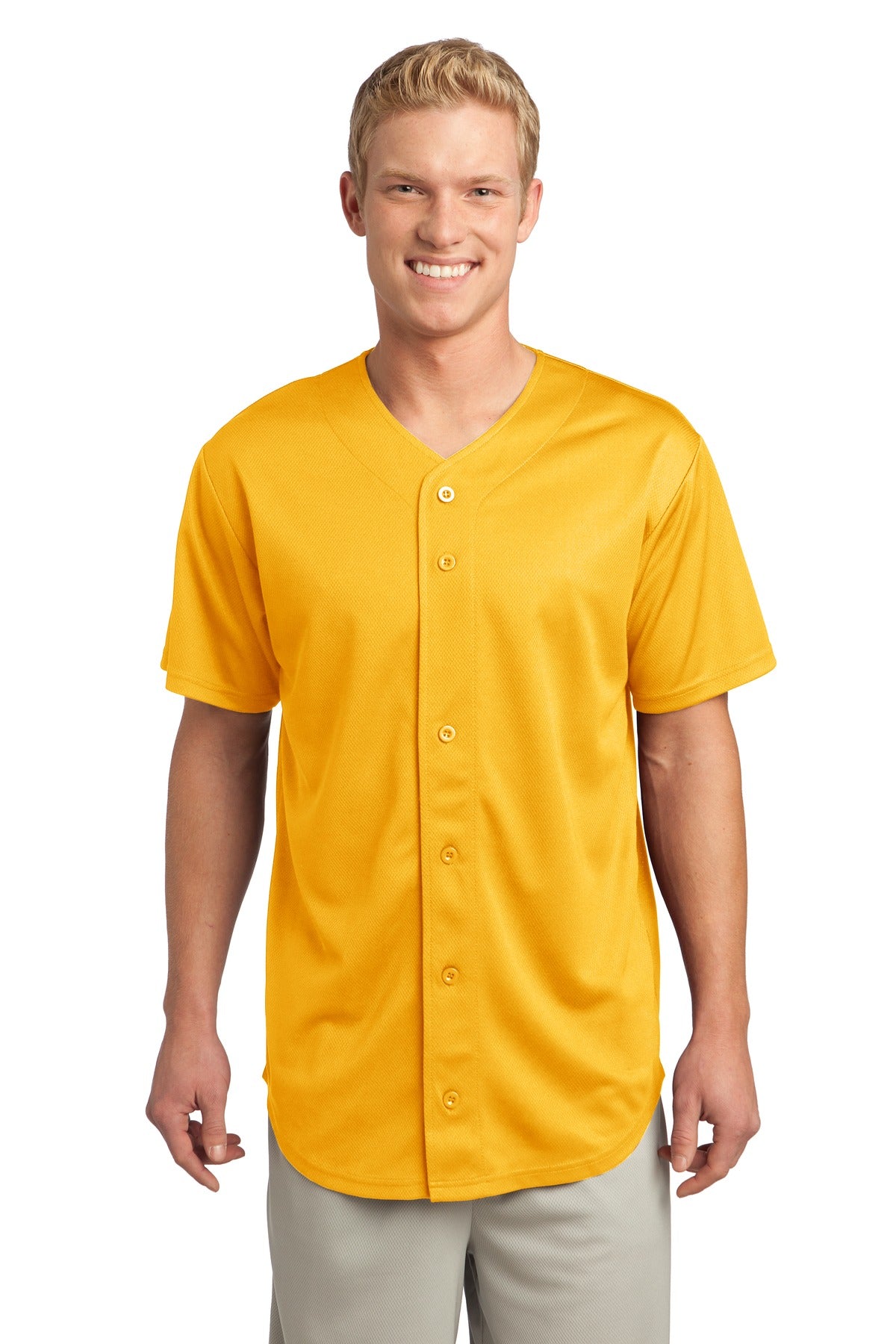 Sport-Tek PosiCharge Tough Mesh Full-Button Jersey. ST220