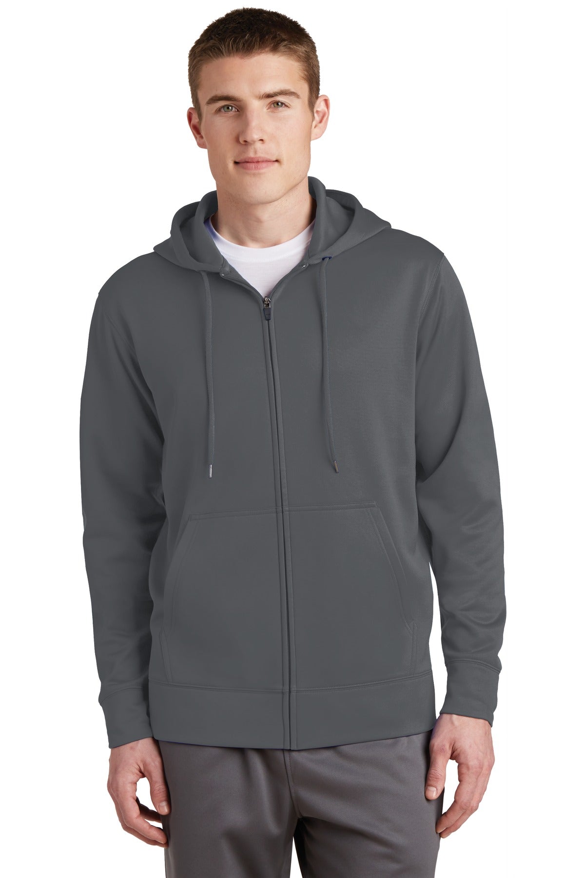 Sport-Tek Sport-Wick Fleece Full-Zip Hooded Jacket.  ST238